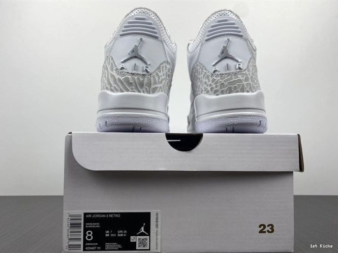 1st Kicks Shoes 429487- 'Triple Jordan GoodFit Air 3 PS White' Retro 952 1201